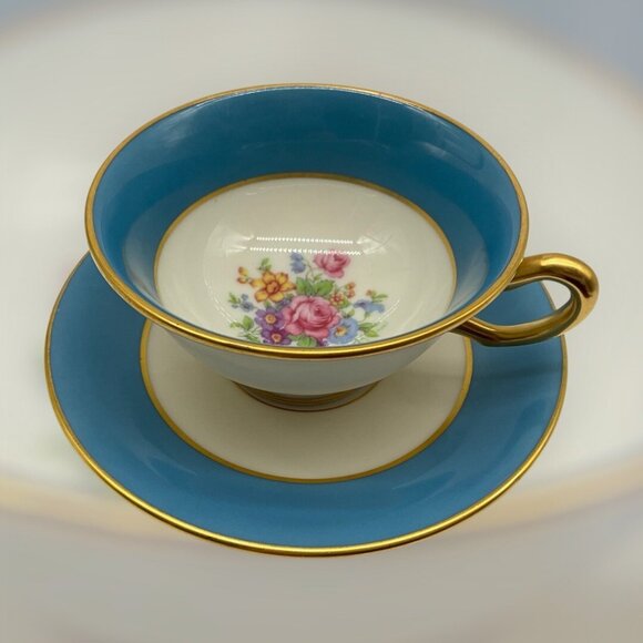 LENOX Stradivarius Blue Teacup and Saucer Retired Vintage Dinnerware Collectible - Picture 5 of 14